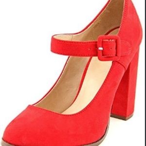 Mix no. 6 Red Suede (block heel) Mary Jane